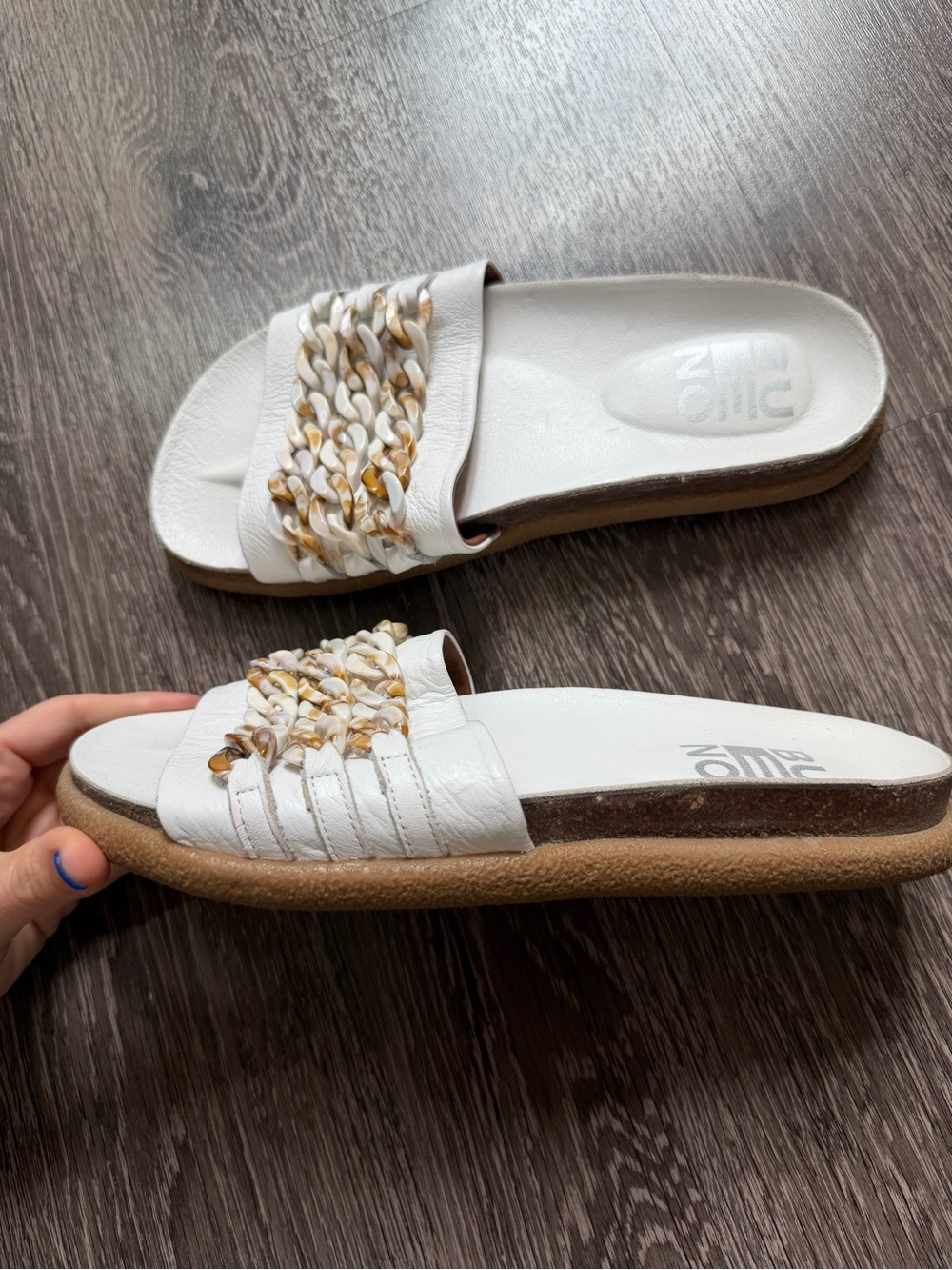 Free People Bueno Footwear Emilia White Chain Slide - Picture 3 of 12